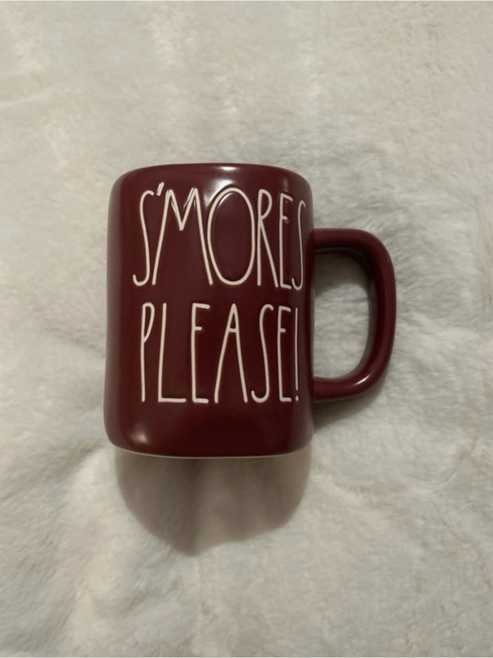 Rae Dunn Maroon 'S'MORES PLEASE!' Ceramic Mug